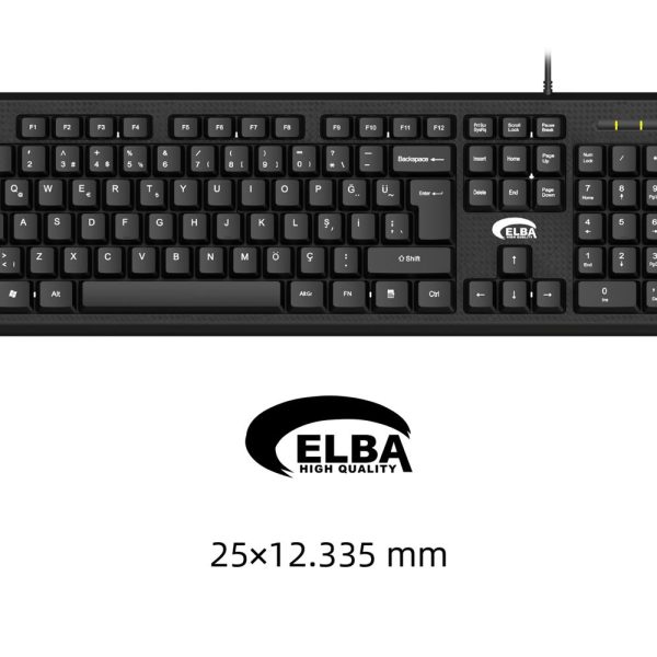 Elba K112 Q Usb Siyah Türkçe Kablolu Standart Klavye