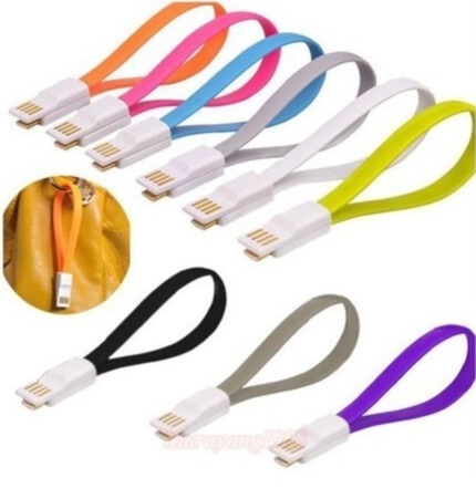 Lightning USB 20 cm Mıknatıslı PowerBank Kablosu (Pembe)